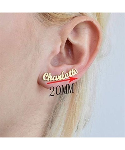 Pretty Personalized Name Earrings, Gold Plated Customized Stud Earrings for Womens Girls Andrea $10.84 Earrings