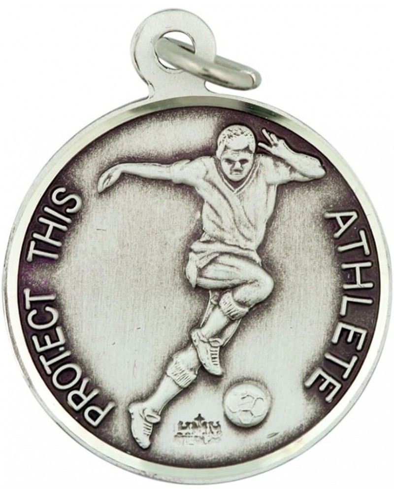 Sterling Silver Saint Sebastian Sports Athlete Medal Pendant, 15/16 Inch Soccer $41.34 Necklaces