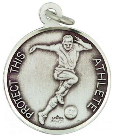 Sterling Silver Saint Sebastian Sports Athlete Medal Pendant, 15/16 Inch Soccer $41.34 Necklaces