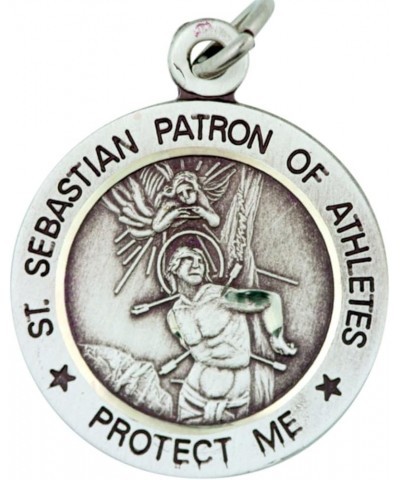 Sterling Silver Saint Sebastian Sports Athlete Medal Pendant, 15/16 Inch Soccer $41.34 Necklaces