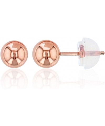 14k Yellow, White and Rose Gold Ball Stud Earrings for Women Rose Gold 5.0 Inches $27.52 Earrings