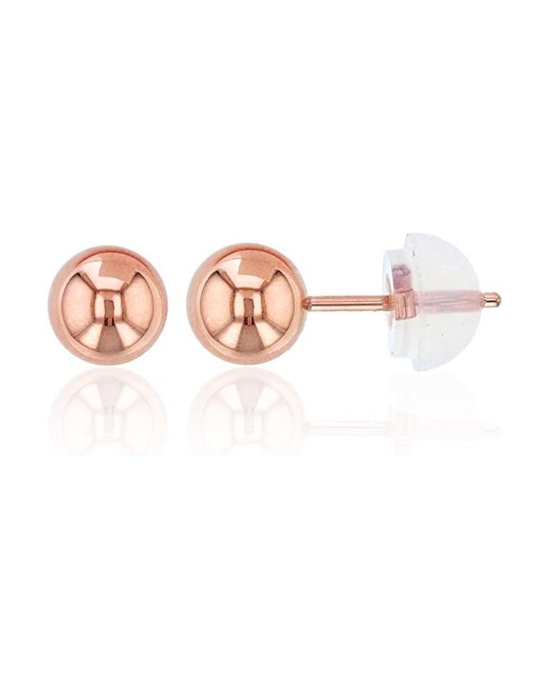 14k Yellow, White and Rose Gold Ball Stud Earrings for Women Rose Gold 5.0 Inches $27.52 Earrings