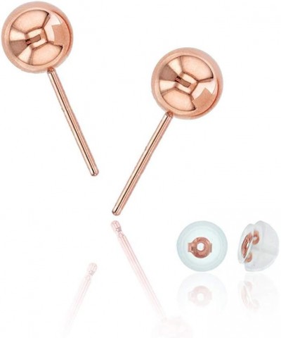 14k Yellow, White and Rose Gold Ball Stud Earrings for Women Rose Gold 5.0 Inches $27.52 Earrings