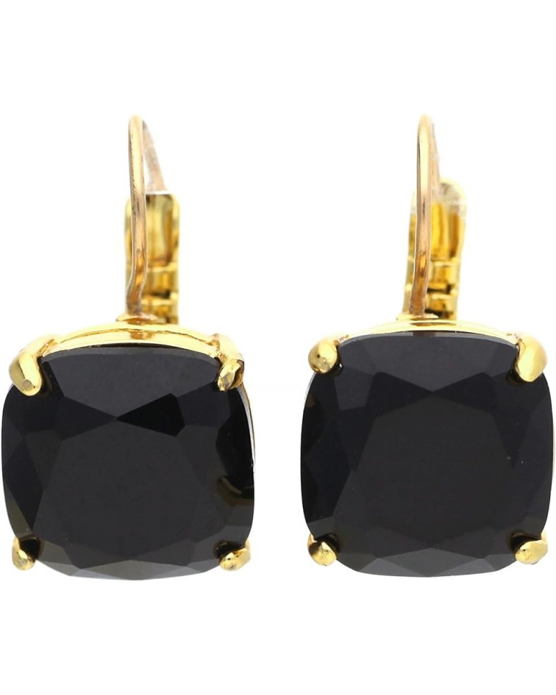 Small Square Leverbacks One Size Jet $25.44 Earrings