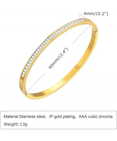 Dainty Gold Bracelets for Women - 14K Gold Plated Love Cubic Zirconia Bangle Crystal Friendship Bracelet Teen Girls Trendy Je...