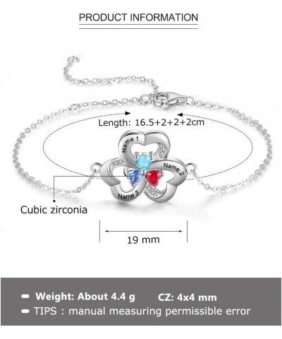 Personalized Name Heart Anklet with Simulated Birthstone Custom Bracelet for Women Girls Mother style 3 $15.07 Anklets