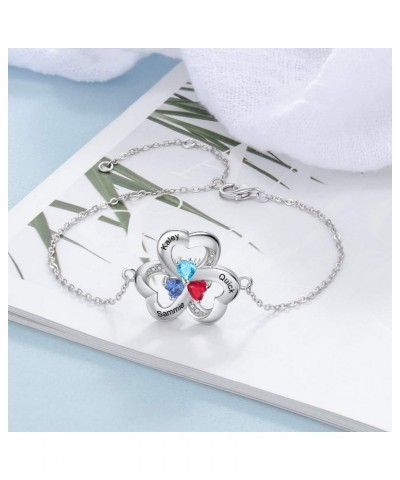 Personalized Name Heart Anklet with Simulated Birthstone Custom Bracelet for Women Girls Mother style 3 $15.07 Anklets