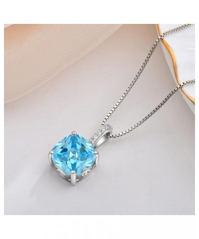 925 Sterling Silver Birthstone Necklace for Women Jewelry Gift for Sister Wife Girlfriend Her 03-March & Aquamarine $32.44 Ne...