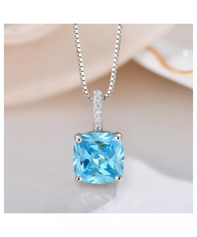 925 Sterling Silver Birthstone Necklace for Women Jewelry Gift for Sister Wife Girlfriend Her 03-March & Aquamarine $32.44 Ne...