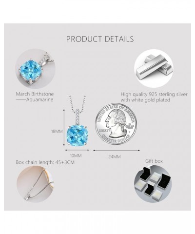 925 Sterling Silver Birthstone Necklace for Women Jewelry Gift for Sister Wife Girlfriend Her 03-March & Aquamarine $32.44 Ne...