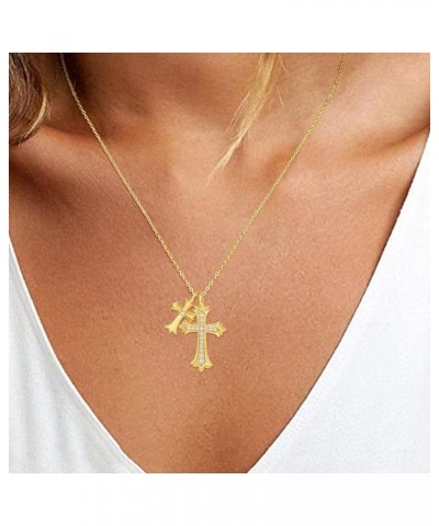 Cross Necklace for Women Sterling Silver Necklace Non Tarnish Cross Chain Cross Pendant Necklace- Christian Gifts for Women F...