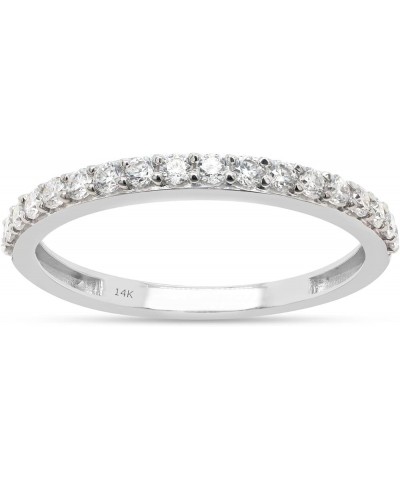 0.40 ct. t.w Round Cut Lab Created Moissanite Diamond Half Eternity Wedding Band Bridal Ring For Women In 10K Or 14K Solid Go...