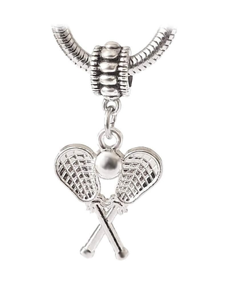 Dangle Lacrosse Sticks and Ball Charm Bead $7.55 Bracelets