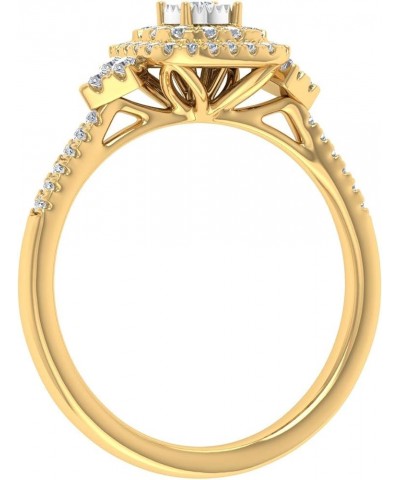 1/3 Carat Cushion cut Halo Diamond Engagement Ring in 10K Gold Yellow Gold $128.00 Rings