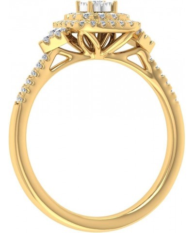 1/3 Carat Cushion cut Halo Diamond Engagement Ring in 10K Gold Yellow Gold $128.00 Rings