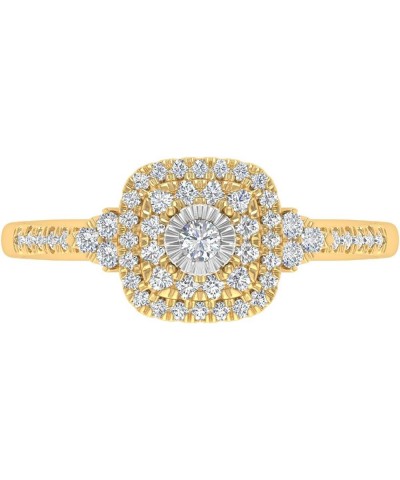 1/3 Carat Cushion cut Halo Diamond Engagement Ring in 10K Gold Yellow Gold $128.00 Rings