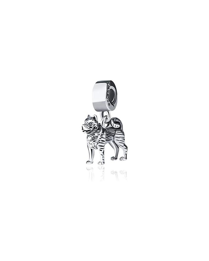 Siberian Husky Dog 925 Sterling Silver Dangle Pendant X Charm Bead For Pandora & Similar Charm Bracelets or Necklaces $19.60 ...