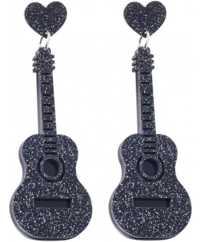 Guitar Earrings For Women Girls Teens Teenagers Music Rock Band Musical Jewelry Novelty Dangle Earrings Black $6.48 Earrings