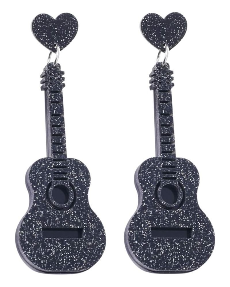 Guitar Earrings For Women Girls Teens Teenagers Music Rock Band Musical Jewelry Novelty Dangle Earrings Black $6.48 Earrings