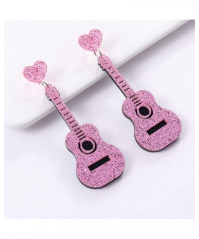 Guitar Earrings For Women Girls Teens Teenagers Music Rock Band Musical Jewelry Novelty Dangle Earrings Black $6.48 Earrings