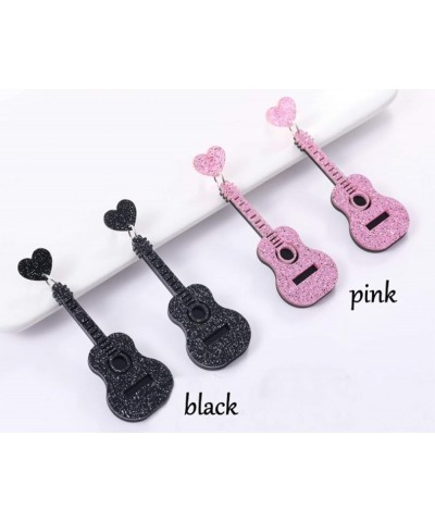 Guitar Earrings For Women Girls Teens Teenagers Music Rock Band Musical Jewelry Novelty Dangle Earrings Black $6.48 Earrings