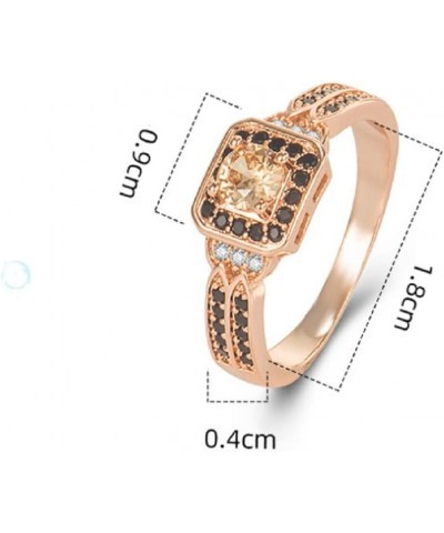 Women's Rose Gold Chocolate White and Brown Cubic Zirconia Statement Rings Black Wedding Rings for Women Chocolate Diamond Ch...