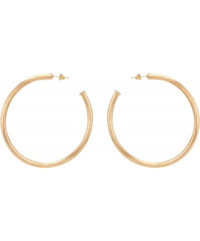 Everybody's Favorite Large 2.5 Inch Tubular Lightweight Hoop Earrings in Brush Champagne. 18k Gold and 18k Rose Gold Metal Pl...