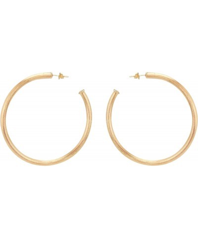 Everybody's Favorite Large 2.5 Inch Tubular Lightweight Hoop Earrings in Brush Champagne. 18k Gold and 18k Rose Gold Metal Pl...