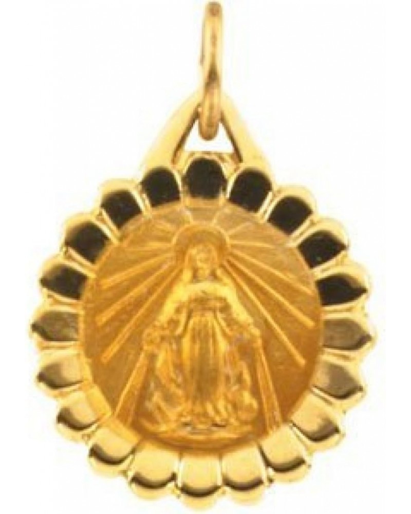 14k Yellow Gold Small Round Miraculous Medal - Under 1/2 Inch X 1/2 Inch in 14K Yellow Gold $52.63 Pendants