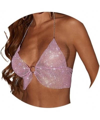 Crystal Crop Top Rhinestone Body Chain Sexy Backless Bra Carnival Party Nightclub Chest Accessories Jewelry for Women and Gir...