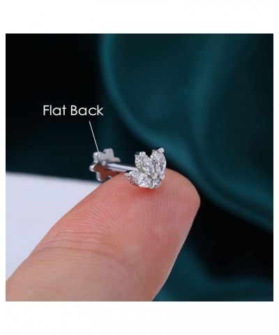 16g Flower Helix Cartilage Tragus Earrings Stud for Women Internally Threaded 16g CZ Labret Monroe Studs Piercing Jewelry Con...