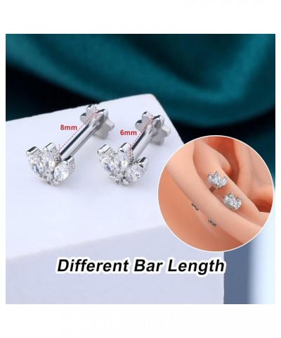 16g Flower Helix Cartilage Tragus Earrings Stud for Women Internally Threaded 16g CZ Labret Monroe Studs Piercing Jewelry Con...