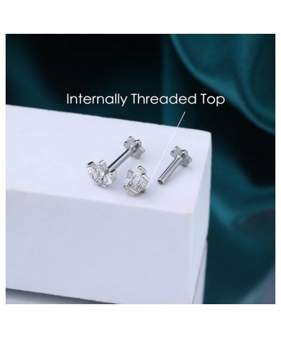 16g Flower Helix Cartilage Tragus Earrings Stud for Women Internally Threaded 16g CZ Labret Monroe Studs Piercing Jewelry Con...