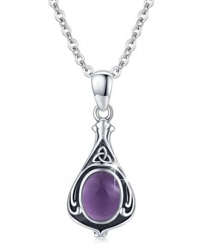 Gemstone Necklaces for Women 925 Sterling Silver Celtic Knot Jewelry Gifts Exquisite Teardrop Necklace Dainty Pendant Necklac...