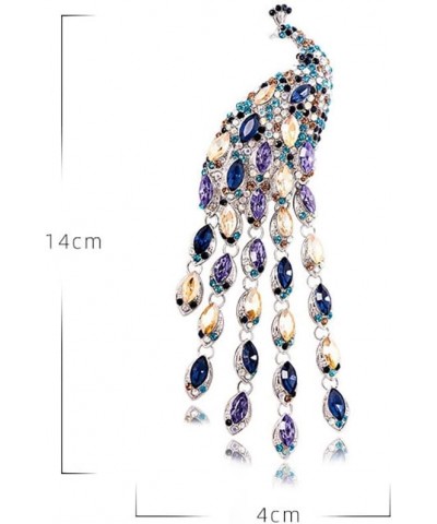 Brooch Pin for Women Girls Fashion Rhinestone Peacock Tassel Brooch Lapel Pin Sweater Collar Scarves Dress Jackets Backpacks ...