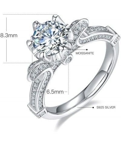 White/Pink/Yellow/Green/Black/Blue Moissanite Rings Wedding Promise Ring for Women 18K White Gold Plated 925 Sterling Silver ...