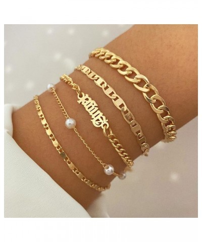 Dainty Gold and Silver Chain Bracelets Set for Women 18K Gold Plated Link Chain Bracelet for Women Trendy Silver Gold Stackab...