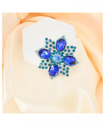 Premium Maple Leaf Brooch for Women Rhinestone Crystal Leaf Brooch Pin Maple Leaf Brooch B-blue $8.54 Brooches & Pins