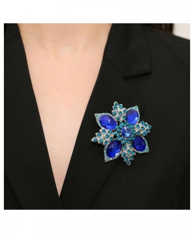 Premium Maple Leaf Brooch for Women Rhinestone Crystal Leaf Brooch Pin Maple Leaf Brooch B-blue $8.54 Brooches & Pins