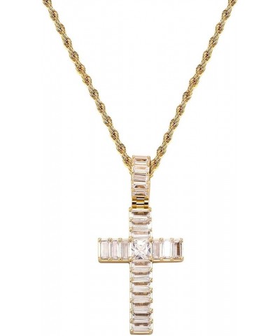 Gold Cross Pendant Necklace for Women Mens Diasmond Iced out Cross Chain 18K Gold Plated Cubic Zirconia Religious Jewelry Gol...