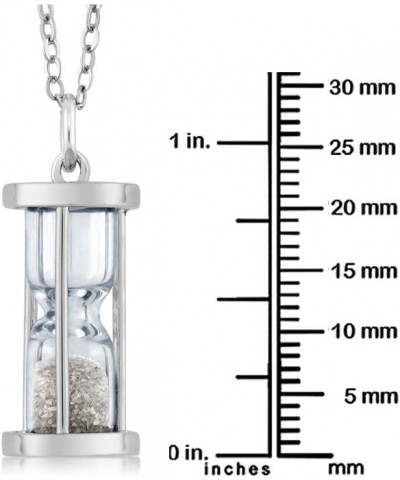 925 Sterling Silver Hourglass Pendant With 0.75 Ct Gemstone Dust 18 Inches Chain White Diamond $19.23 Necklaces