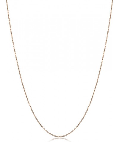 Solid 10k Rose Gold 0.7 mm Dainty Rope Chain Necklace 16 Inches $24.18 Necklaces