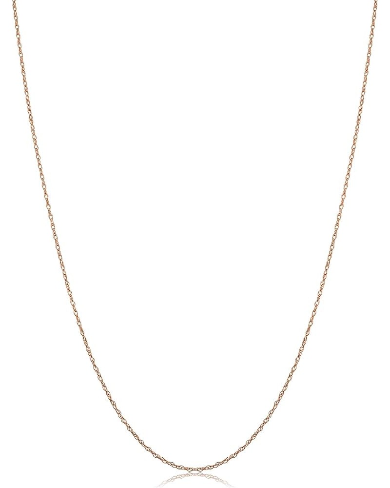 Solid 10k Rose Gold 0.7 mm Dainty Rope Chain Necklace 16 Inches $24.18 Necklaces