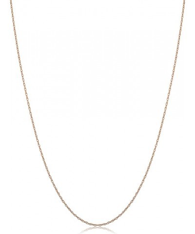 Solid 10k Rose Gold 0.7 mm Dainty Rope Chain Necklace 16 Inches $24.18 Necklaces