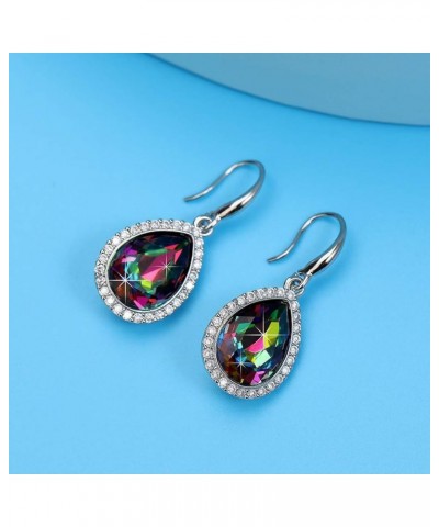 Austrian Crystal Teardrop Dangle Drop Earrings for Women Dangling 14K Gold Plated Hypoallergenic Jewelry Vitrail Medium $9.20...