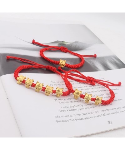 2024 New Year of Dragon Red String Braided Bracelet Handwoven Adjustable Chinese Zodiac Animal Dragon Charm Bracelet Lucky Fe...