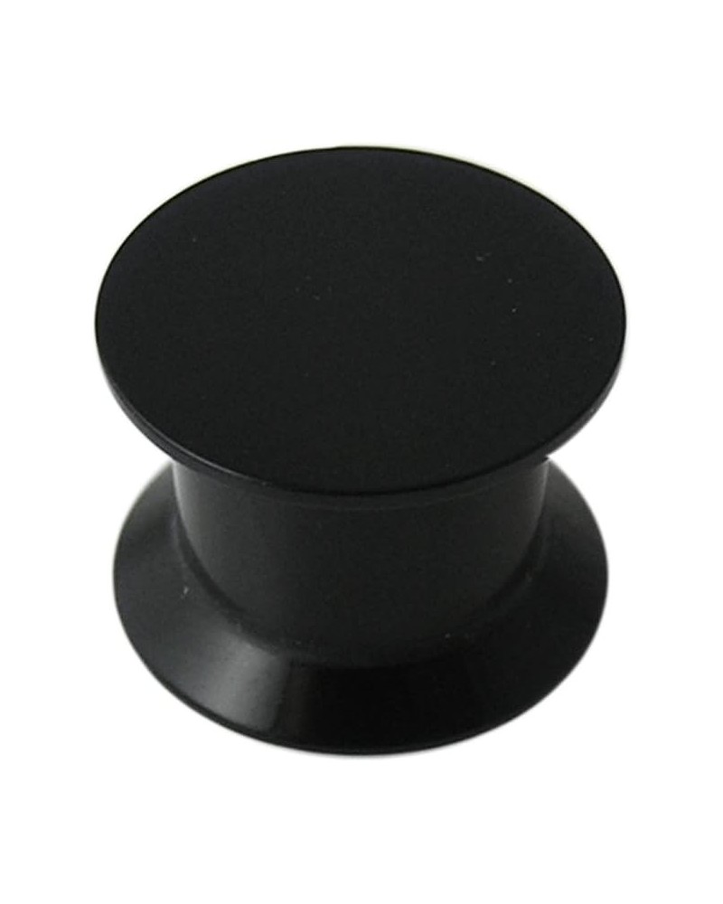 Black UV Acrylic Double Flat Flared Internally Threaded Ear Plugs - Sold by Piece 3.0 Millimeters $8.84 Body Jewelry