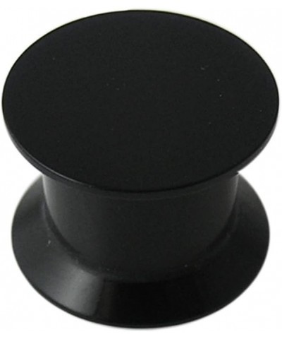 Black UV Acrylic Double Flat Flared Internally Threaded Ear Plugs - Sold by Piece 3.0 Millimeters $8.84 Body Jewelry