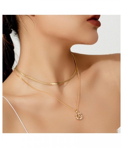 Gold Initial Necklaces for Women Girls Dainty Jewelry for Women 18k Plated Layered Letter Necklace H-Layered $8.39 Necklaces