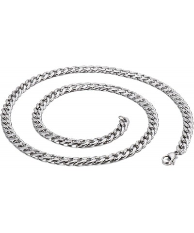 Cuban Chain Necklace 316L Stainless Steel Curb Link Chain for Women Men 3/4/5/6/7/10mm Width,18/20/22/24/26/28 inch Length 26...